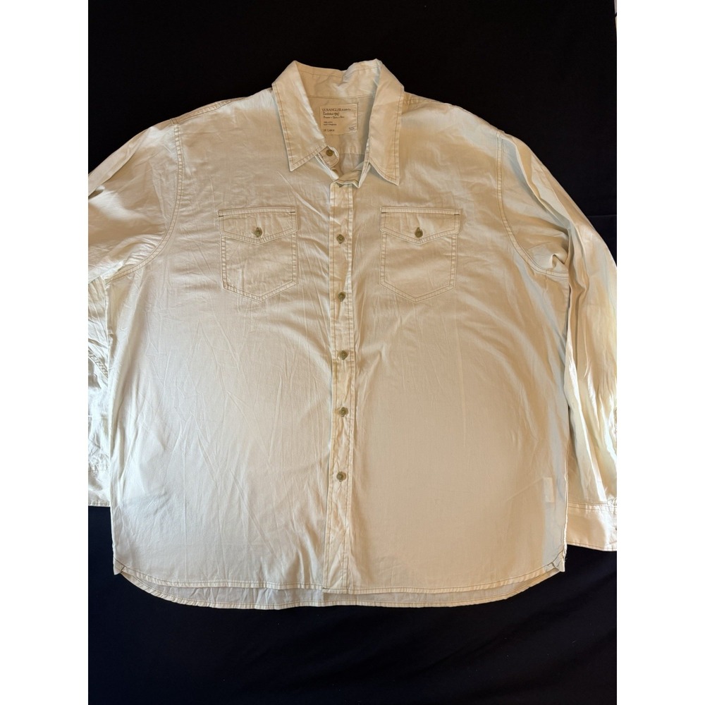 Wrangler Jeans Co. Cream Colored Men's Button Up Western Shirt, 3XL